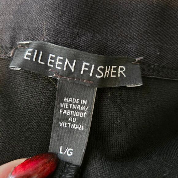 Eileen Fisher Pants Women's Size Large Black Tencel Stretch Trouser Career - Picture 4 of 5
